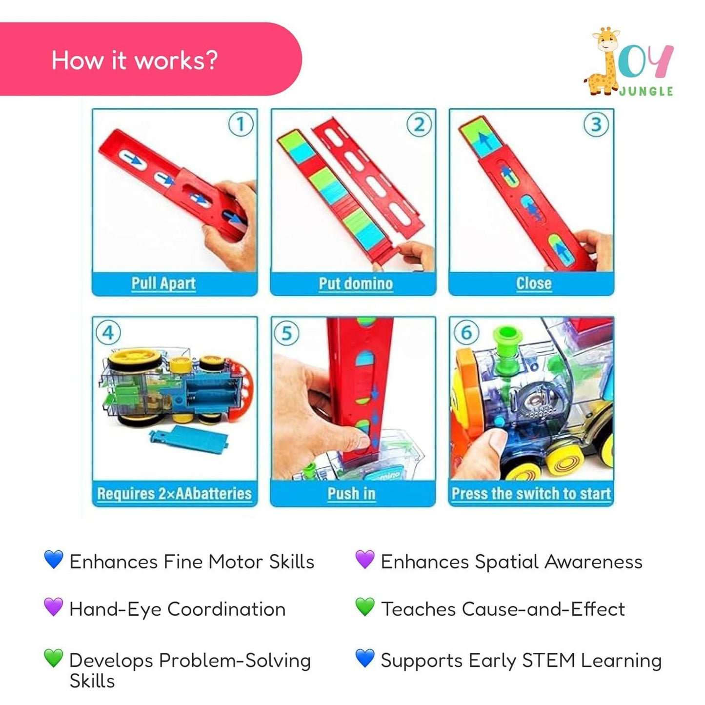 “Automatic Domino Train Set – Creative STEM Educational Toy for Kids”