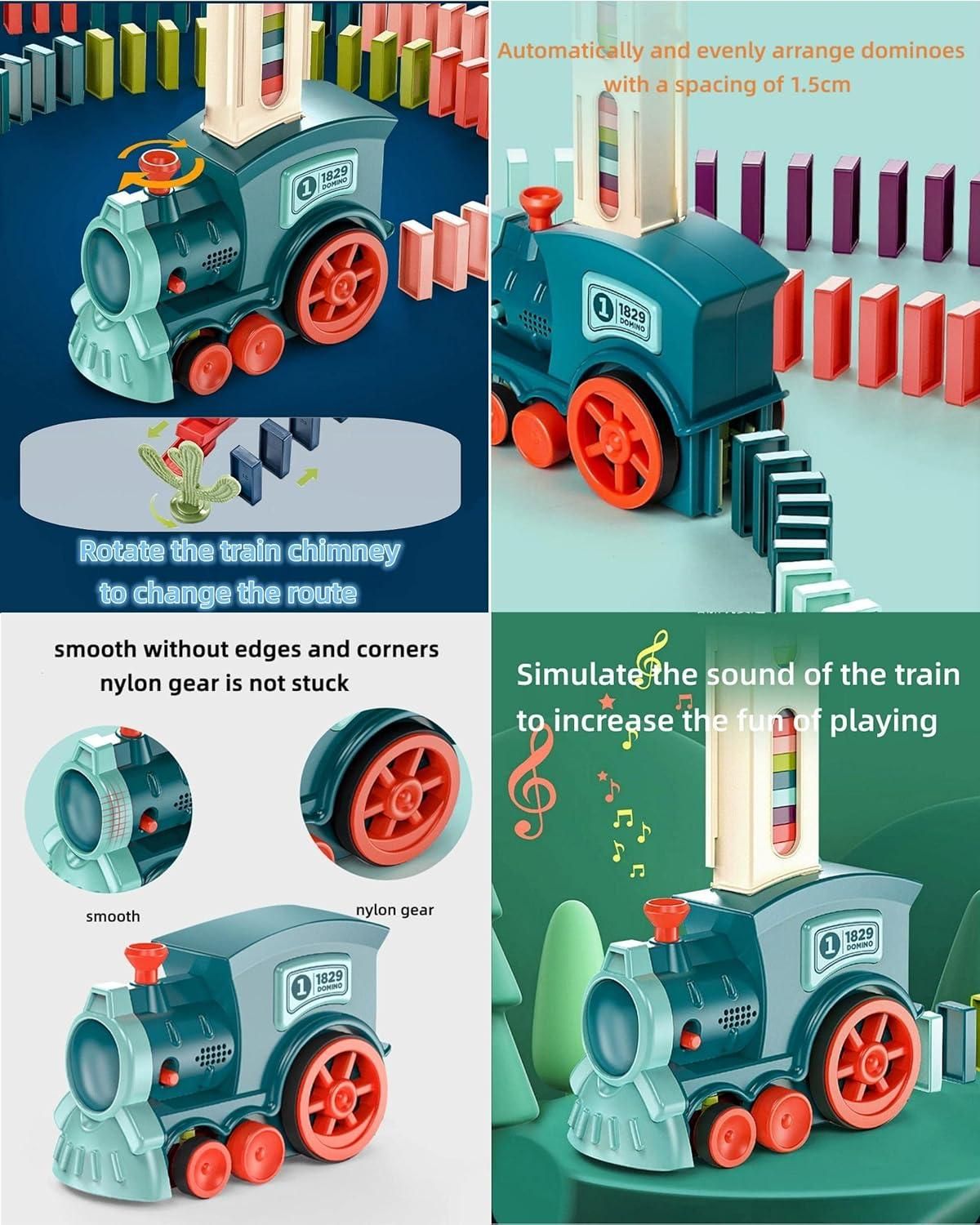 “Automatic Domino Train Set – Creative STEM Educational Toy for Kids”