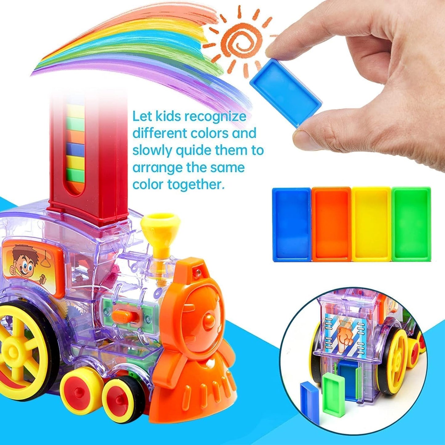 “Automatic Domino Train Set – Creative STEM Educational Toy for Kids”