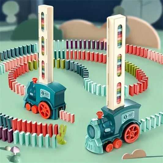 “Automatic Domino Train Set – Creative STEM Educational Toy for Kids”