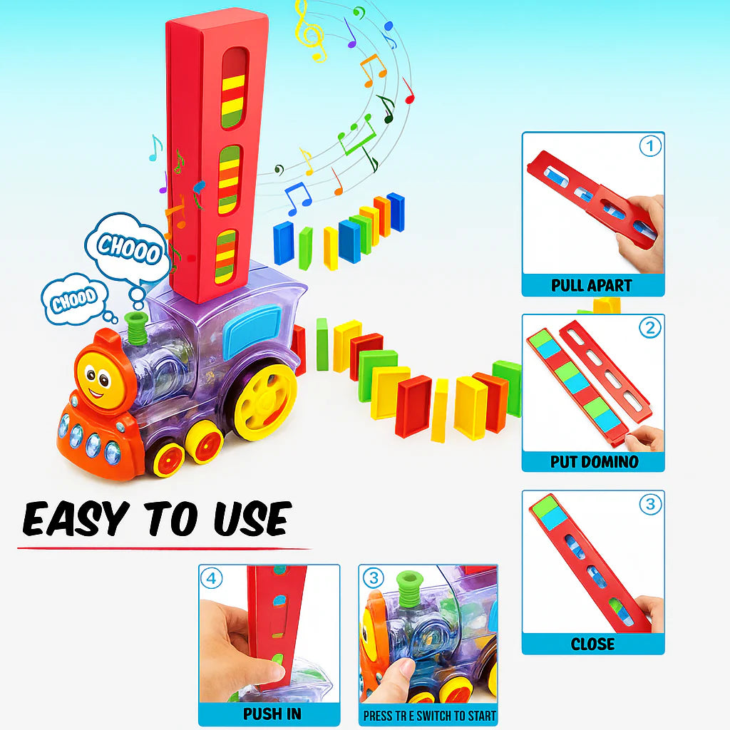 “Automatic Domino Train Set – Creative STEM Educational Toy for Kids”